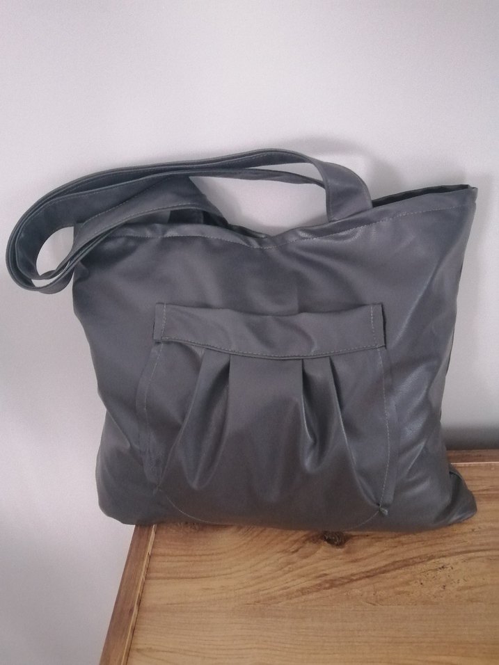 Gri Tasarım  Kadın Deri Omuz Çantası - Görsel 3