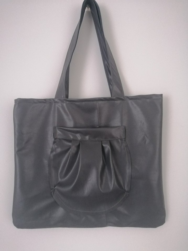 Gri Tasarım  Kadın Deri Omuz Çantası - Görsel 2