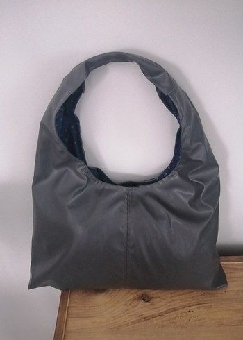 Gri Minimalist Deri Kadın Omuz Çantası - Görsel 3