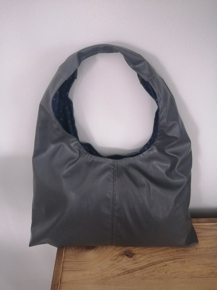 Gri Minimalist Deri Kadın Omuz Çantası - Görsel 3