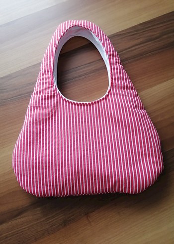 Kırmızı Çizgili Kadın Günlük Çanta - Görsel 3