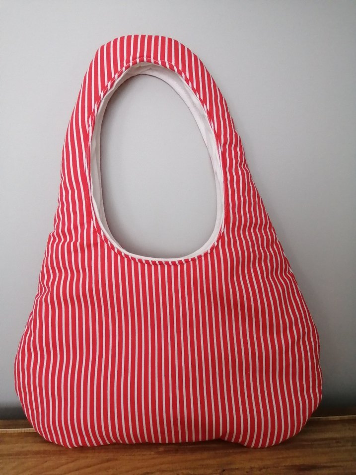 Kırmızı Çizgili Kadın Günlük Çanta - Görsel 4