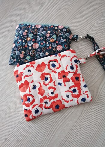 Renkli Çiçek Desenli Kadın Makyaj Çantası - Görsel 2