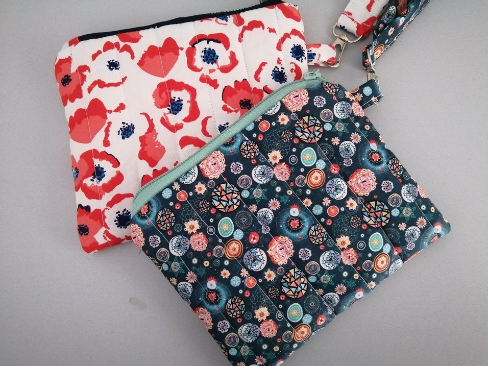 Renkli Baskılı Fermuarlı Kadın Makyaj Çantası - Görsel 2