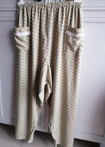 Çağla yeşili cepte dantel detaylı BURSA Şalvarı  - Görsel 6