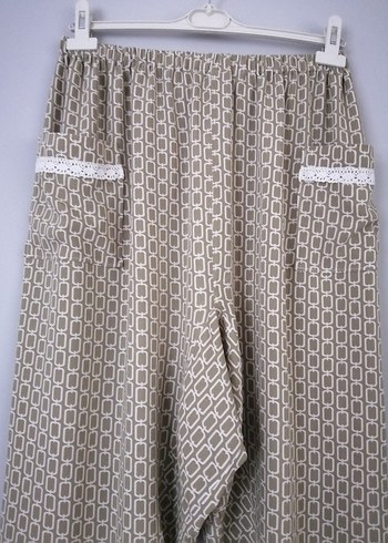 Çağla yeşili cepte dantel detaylı BURSA Şalvarı  - Görsel 2