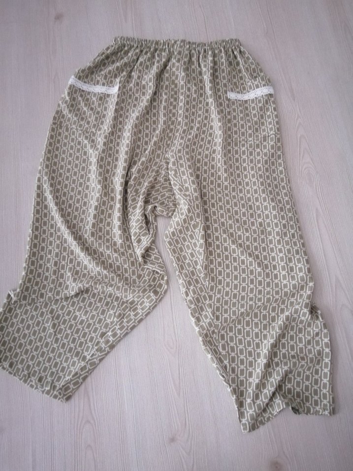 Çağla yeşili cepte dantel detaylı BURSA Şalvarı  - Görsel 3