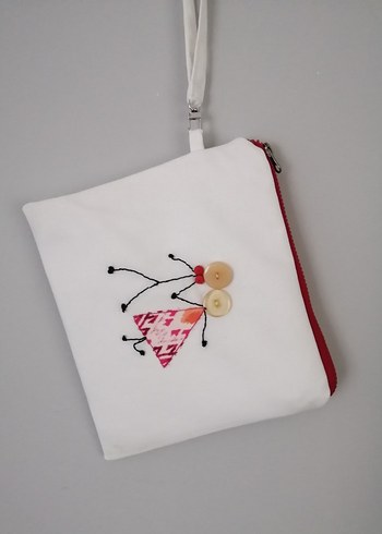 Renkli Düğme Detaylı Portföy Çanta - Görsel 2