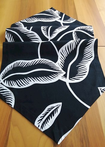 Baskılı Siyah Modern Masa Runner örtü - Görsel 3