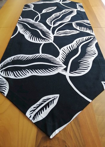 Baskılı Siyah Modern Masa Runner örtü - Görsel 2