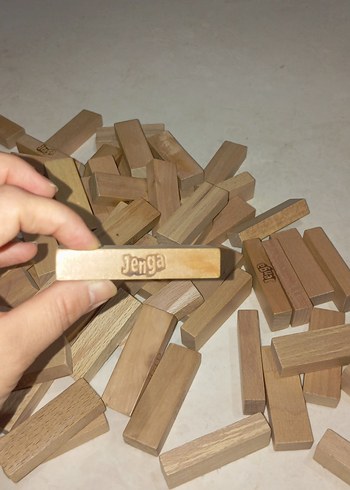 Bej Jenga Ahşap Blok Oyunu