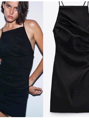 Zara Siyah Mini Elbise
