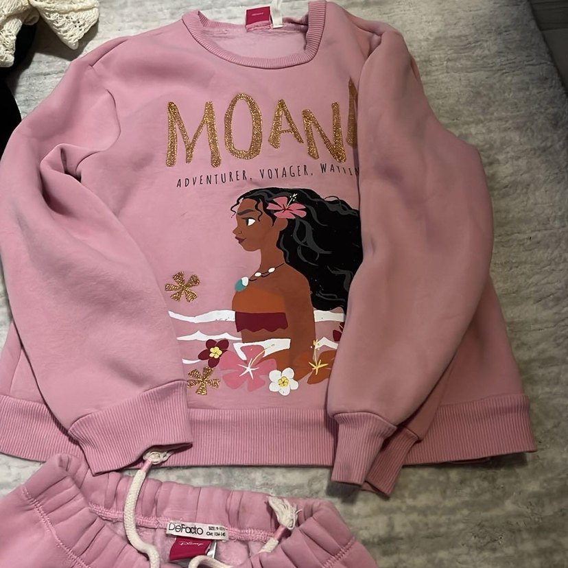 Kız Çocuk Pembe Moana Baskılı Eşofman Takımı - Görsel 4