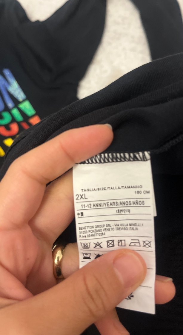 Benetton Siyah Uzun Kollu Kız Tişörtü - Görsel 3