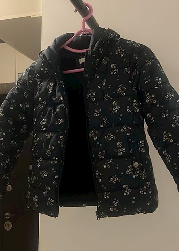 Kız Çocuk Çiçek Desenli Fermuarlı Mont - Görsel 6