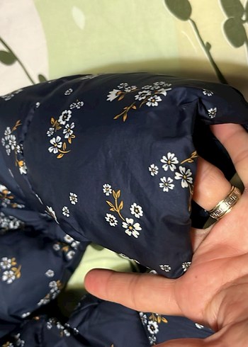 Kız Çocuk Çiçek Desenli Fermuarlı Mont - Görsel 3