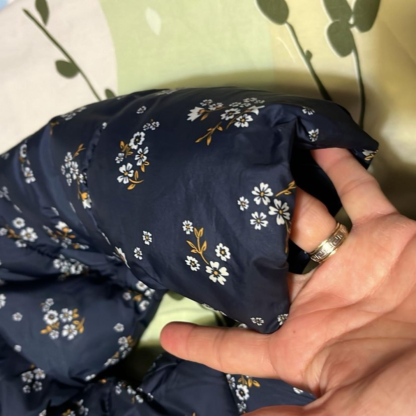 Kız Çocuk Çiçek Desenli Fermuarlı Mont - Görsel 3