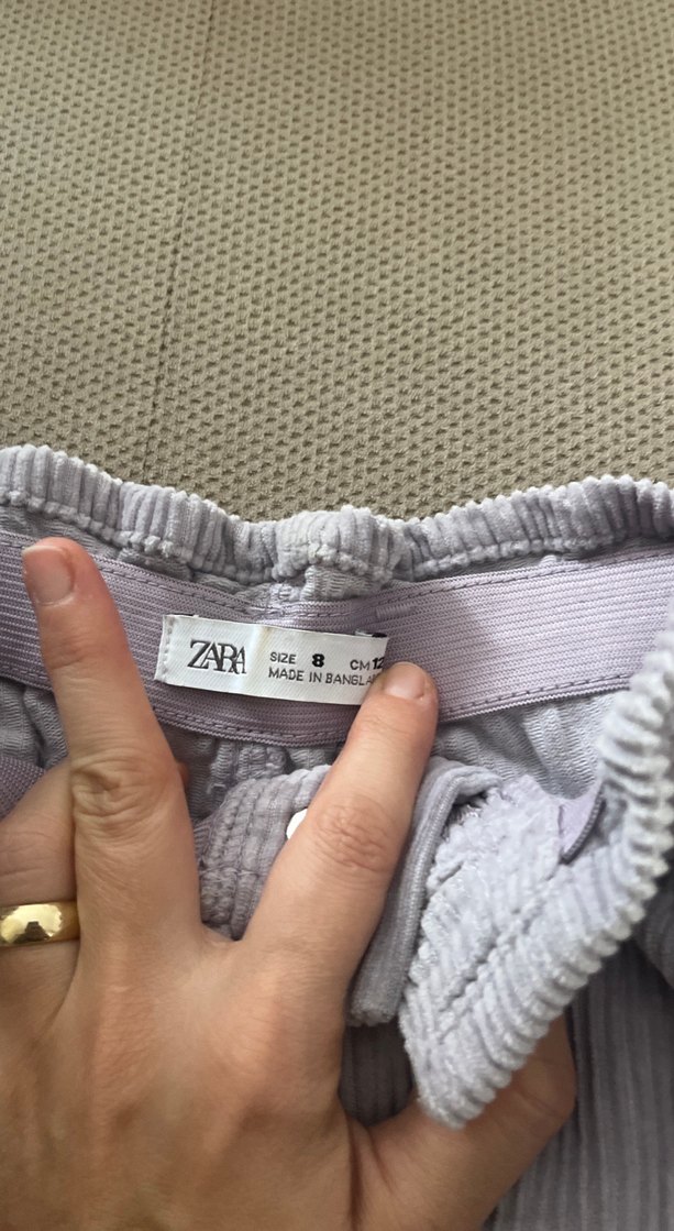 Kız Çocuk Gri Pliseli Keten Etek - Görsel 3