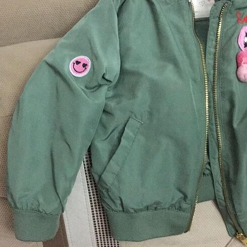 5 Yaş Beden yeşil Renk Kız çocuk pilot ceket