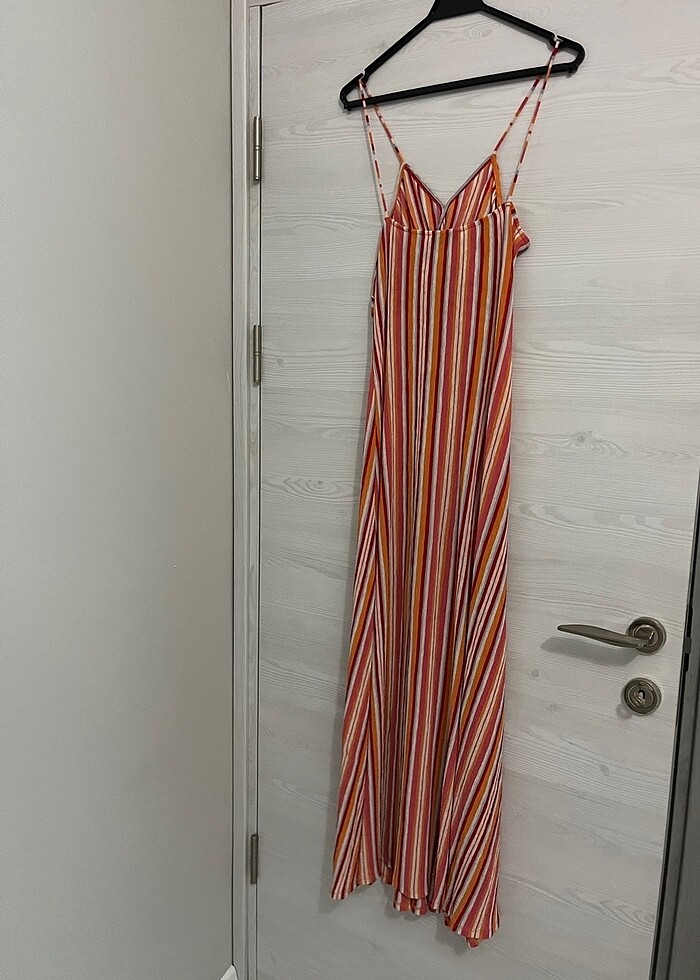 Mango renkli uzun elbise - Görsel 3