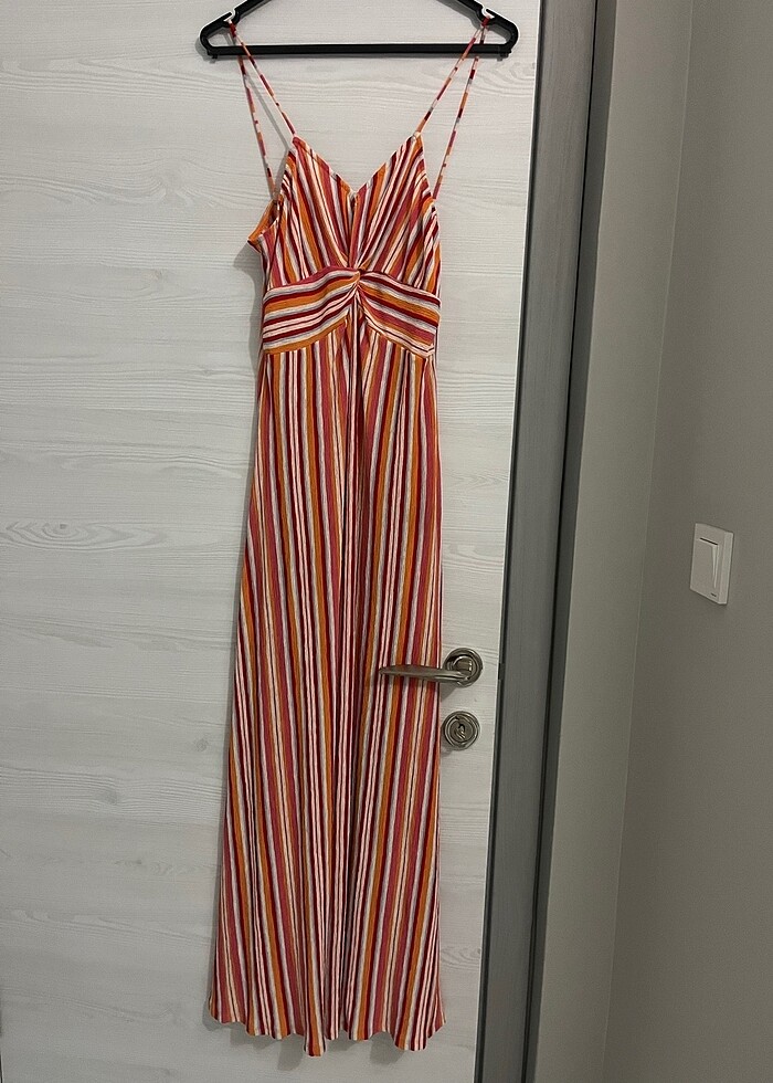 Mango renkli uzun elbise - Görsel 4