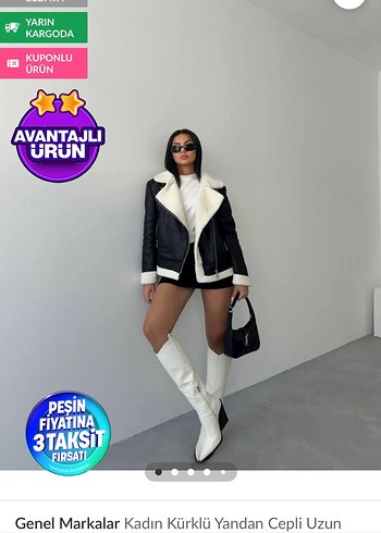 Kadın Beyaz Kürklü Ceket