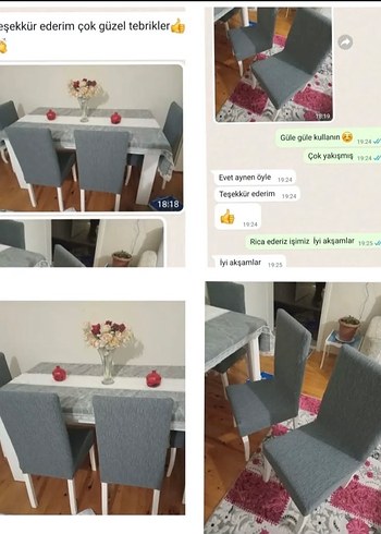 Jakar kumaş sandalye kılıfı 6 adet - Görsel 3