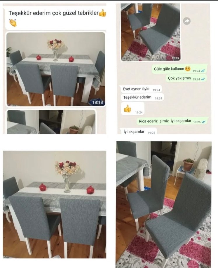 Jakar kumaş sandalye kılıfı 6 adet - Görsel 3