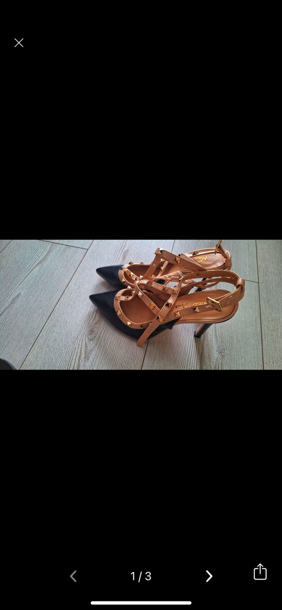 Koyu Siyah Yılan Desenli Tokalı Stiletto - Görsel 3