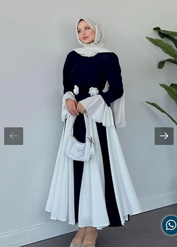 40 Beden beyaz Renk Kadın Lacivert Beyaz Uzun Kol Uzun Elbise