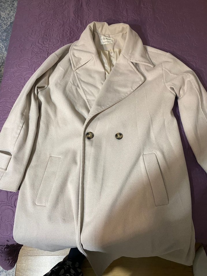 Bej Uzun Klasik Kadın Kaban - Görsel 2