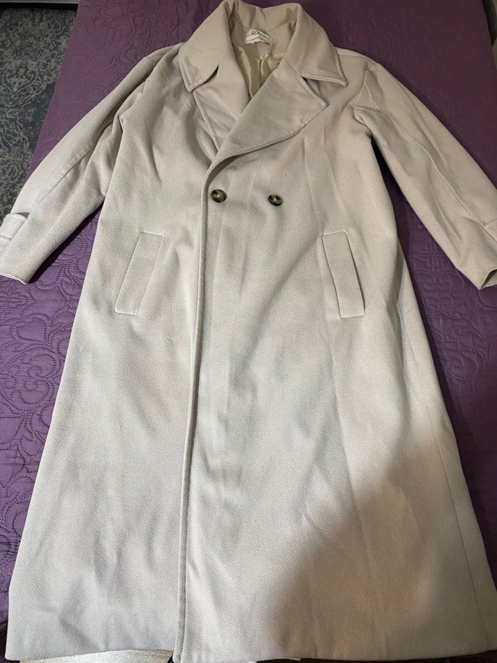 Bej Uzun Klasik Kadın Kaban - Görsel 3