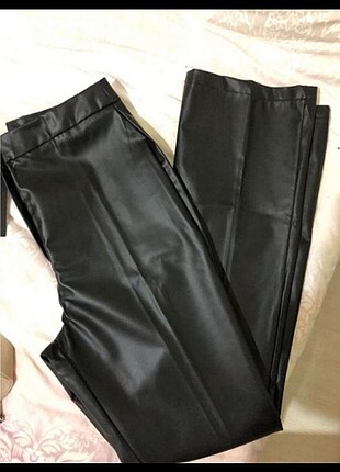 Trendyol flare straight deri pantolon 