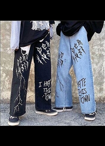 Diğer Street style custom wide leg jean