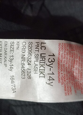 13-14 Yaş Beden siyah Renk Lcw# zara# kot pantolon