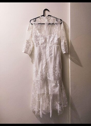 s Beden beyaz Renk Midi boy elbise #gupurlu 
