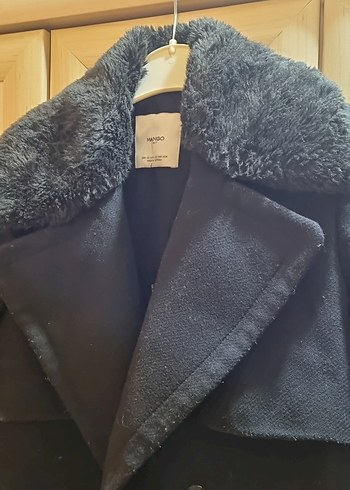 mango Siyah Kürklü Midi Kaban - Görsel 2
