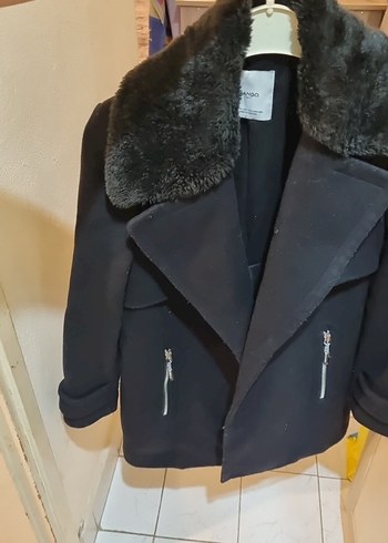 mango Siyah Kürklü Midi Kaban - Görsel 3