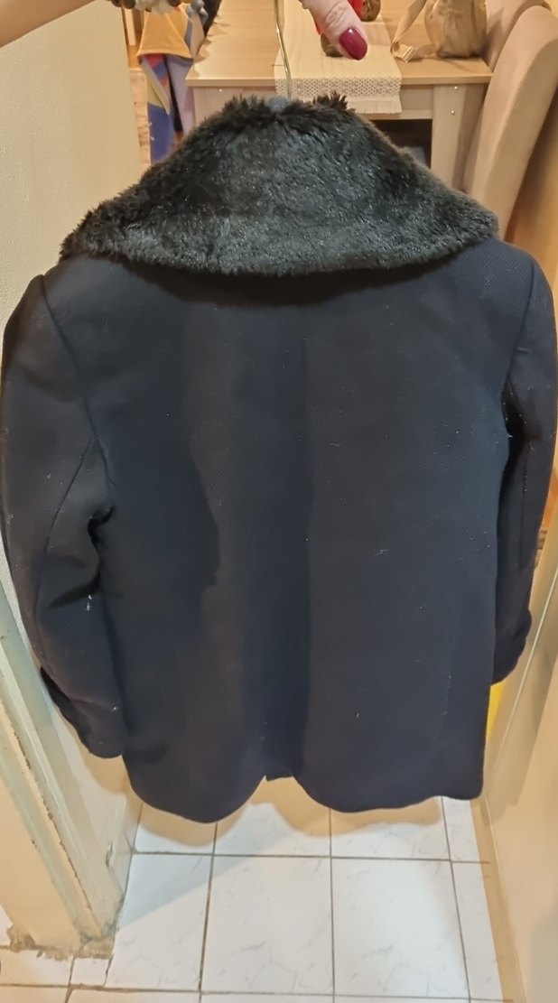 mango Siyah Kürklü Midi Kaban - Görsel 4