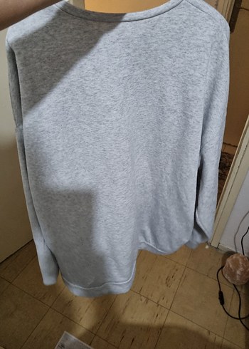 Gri Baskılı Uzun Kollu Kadın oversize Sweatshirt - Görsel 3