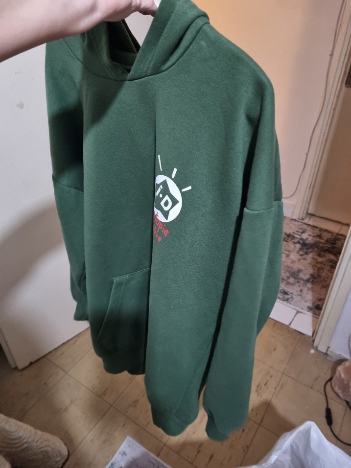 Kadın Haki Kapüşonlu Sweatshirt - Görsel 2