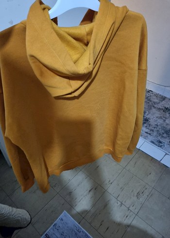 Sarı Kapüşonlu Oversize Sweatshirt - Görsel 3