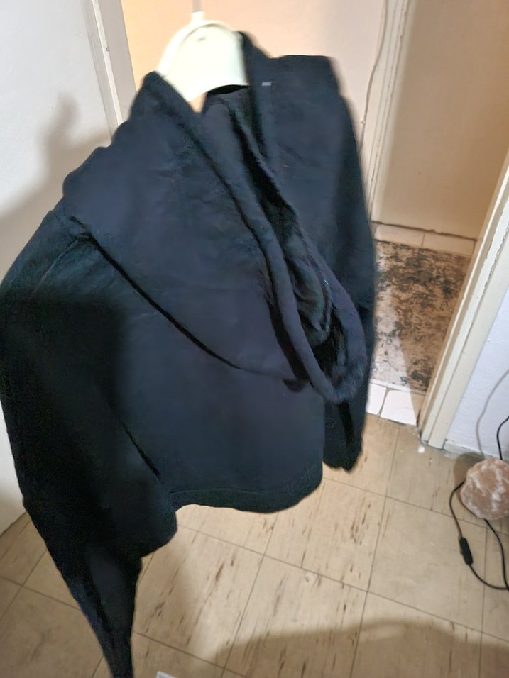 Siyah Kadın Kapüşonlu crop Sweatshirt - Görsel 3