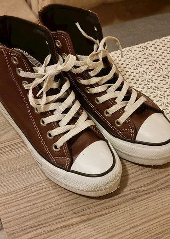 Deri bordo Bağcıklı Kadın Spor Ayakkabı - Görsel 2