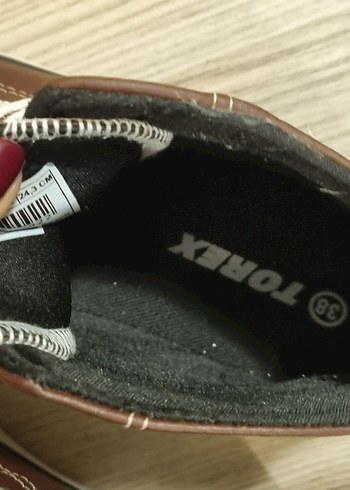 Deri bordo Bağcıklı Kadın Spor Ayakkabı - Görsel 6