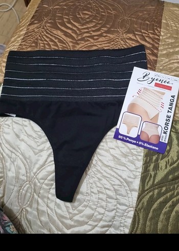 Bej Baskılı Mini Korseli Tanga - Görsel 3