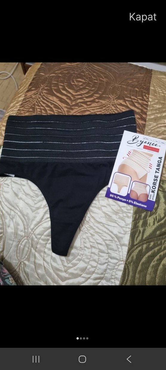 Bej Baskılı Mini Korseli Tanga - Görsel 3