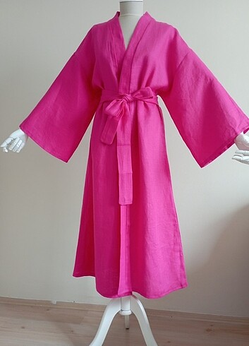 Tasarımcı Keten kimono