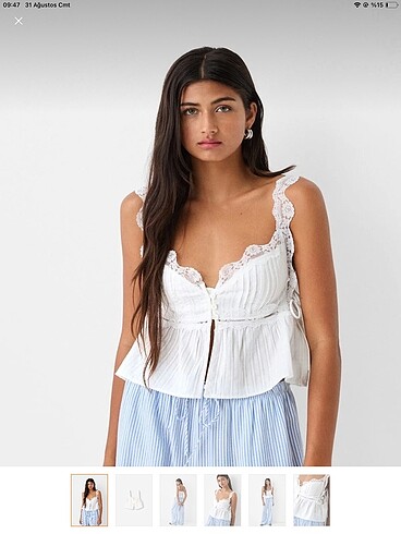 Bershka yanı Bağcıklı crop top