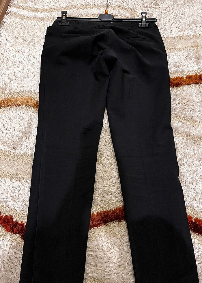 Pamuklu, siyah, 38 m medium beden, cepli kumaş pantolon - Görsel 5